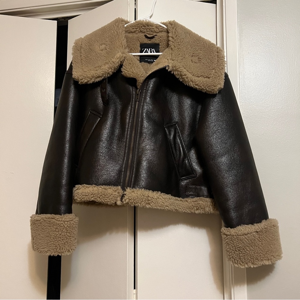 Zara Womens Brown Shearing Jacket
